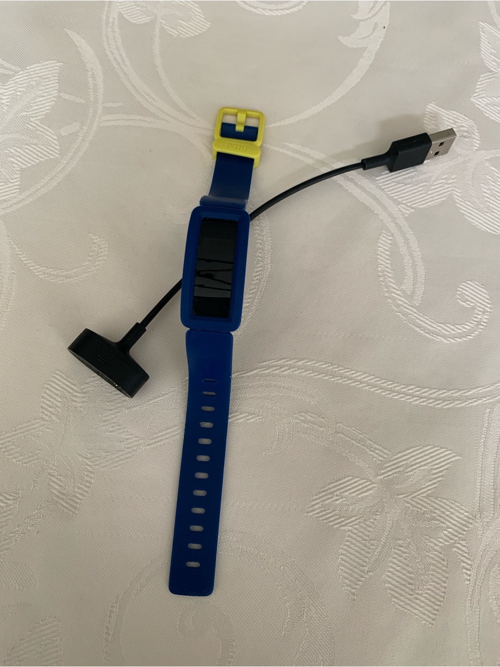 Fitbit - Fitness Tracker Smart Band - Blue with Yellow Buckle